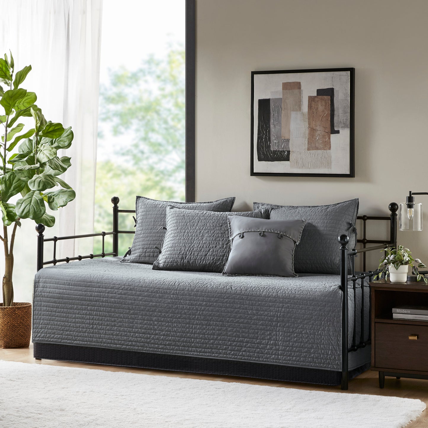 Madison Park 6 Piece Reversible Plaid Daybed Cover Set