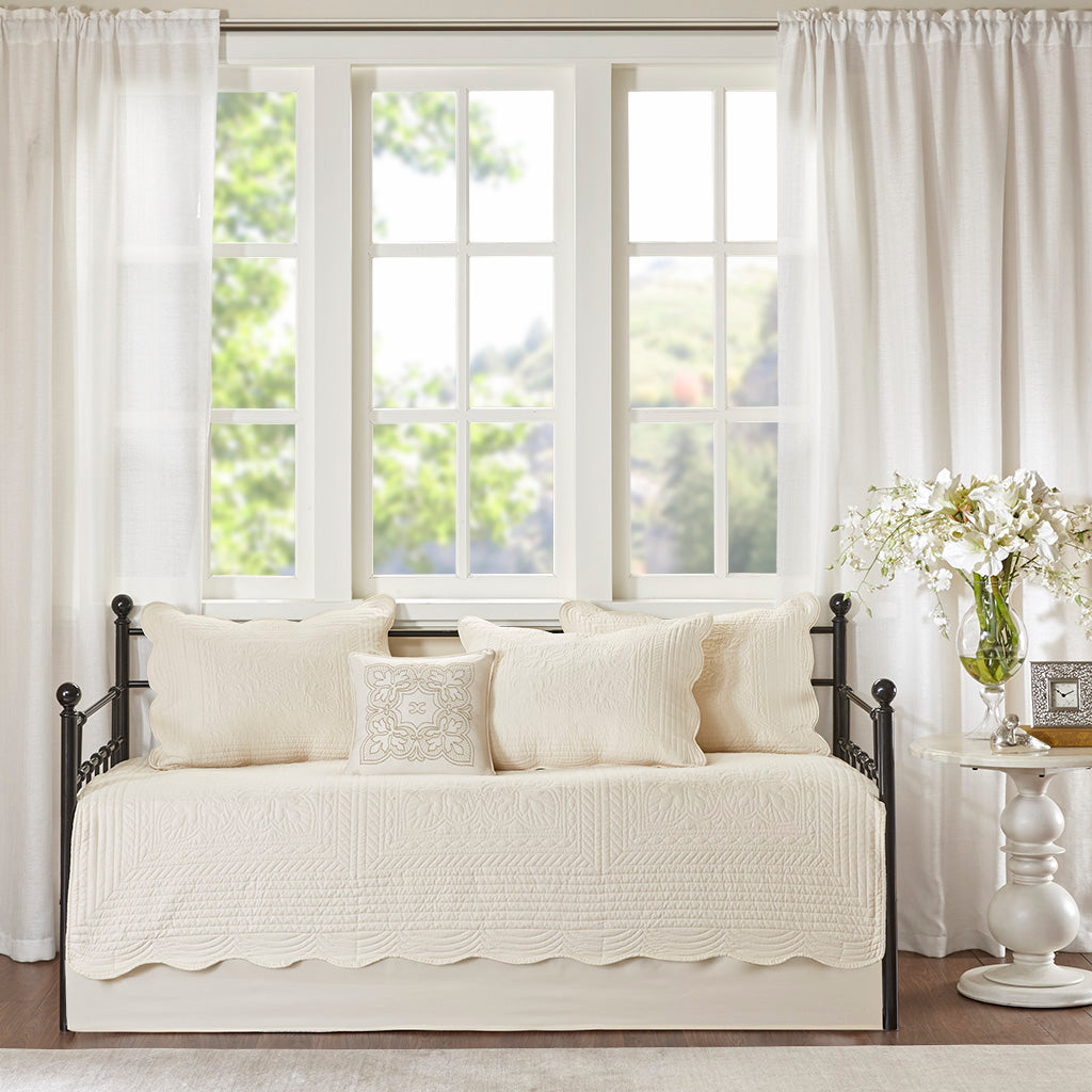 Madison Park 6 Piece Reversible Scalloped Edge Daybed Cover Set