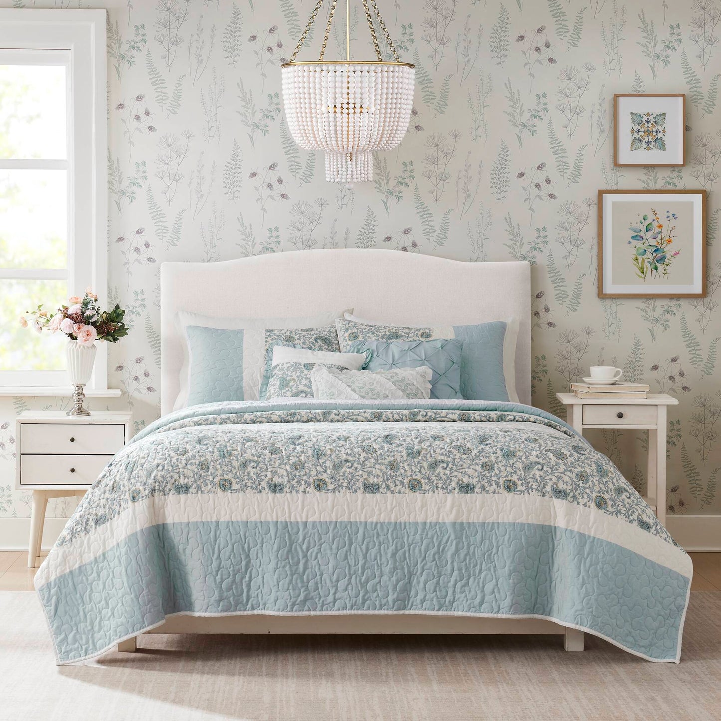 Madison Park 6 Piece Cotton Percale Quilt Set with Throw Pillows