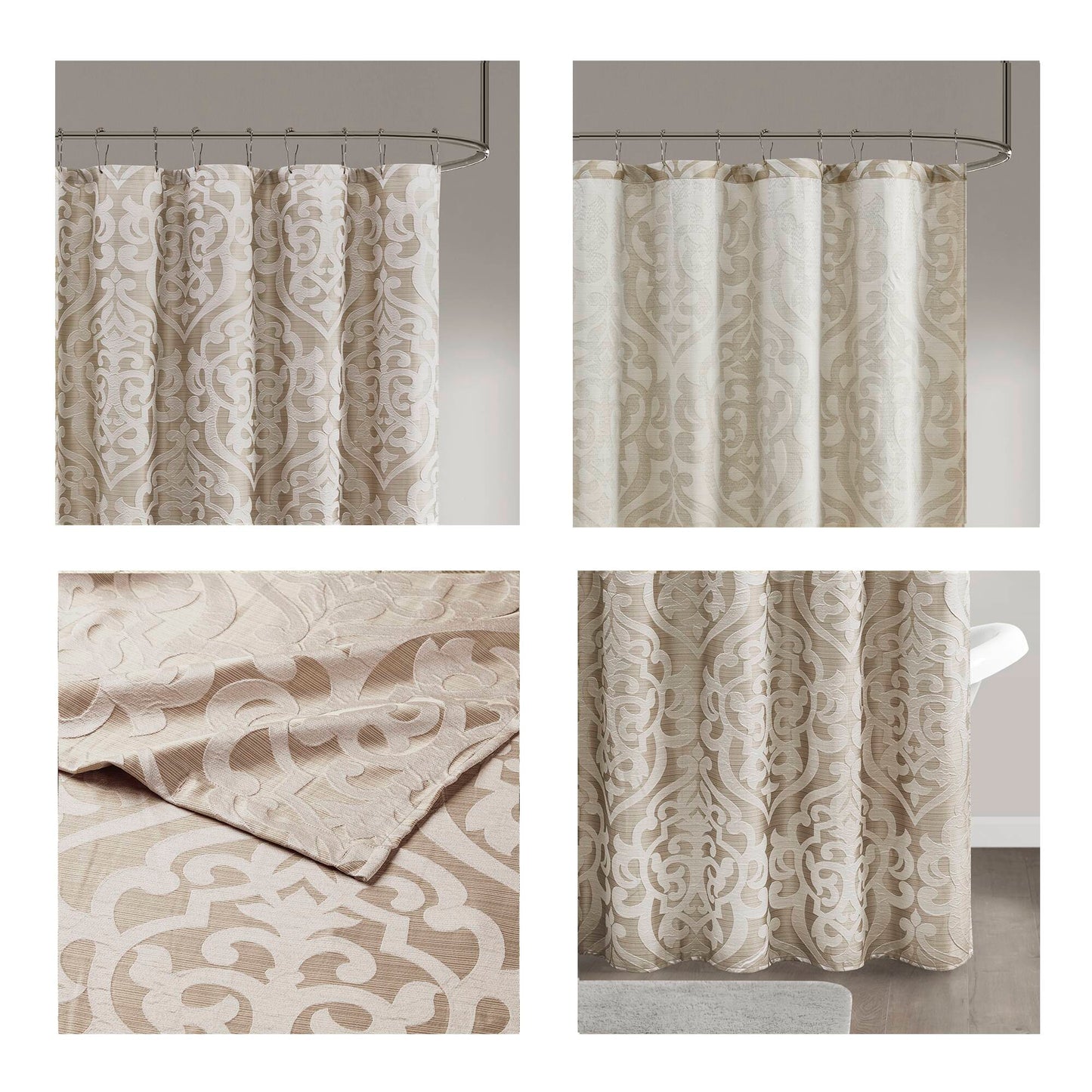 Madison Park Jacquard Shower Curtain