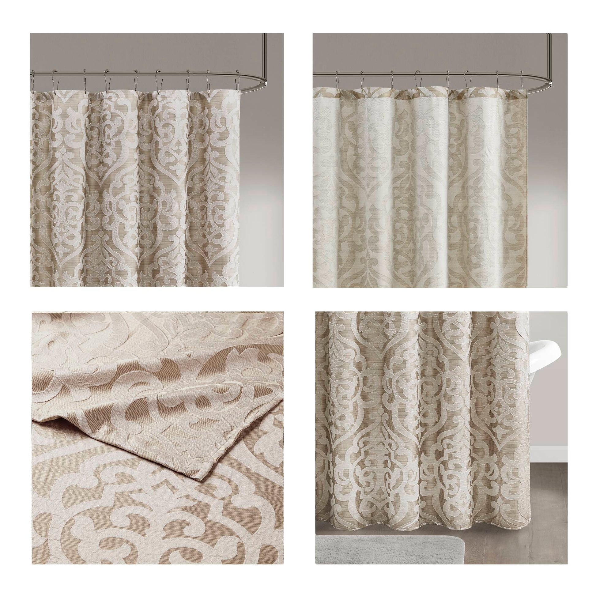 Madison Park Jacquard Shower Curtain