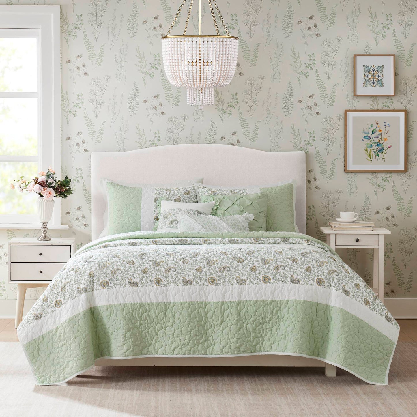 Madison Park 6 Piece Cotton Percale Quilt Set with Throw Pillows
