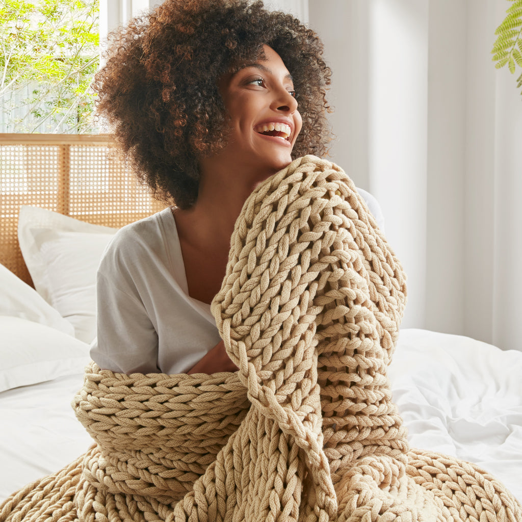 Madison Park Hand Made Chunky Double Knit Throw Blanket