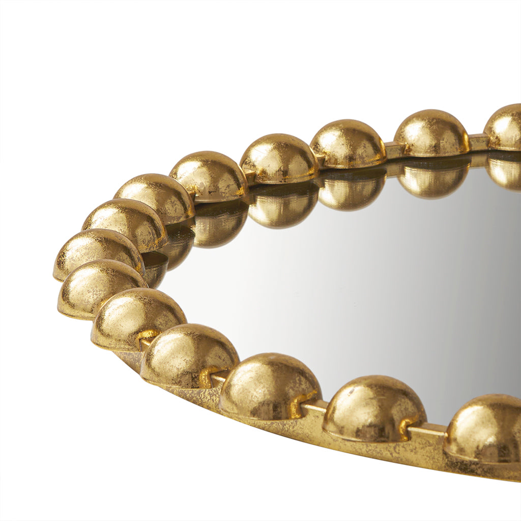 Madison Park Signature 36" Large Decorative Round Wall Mirror with Beaded Metal Frame