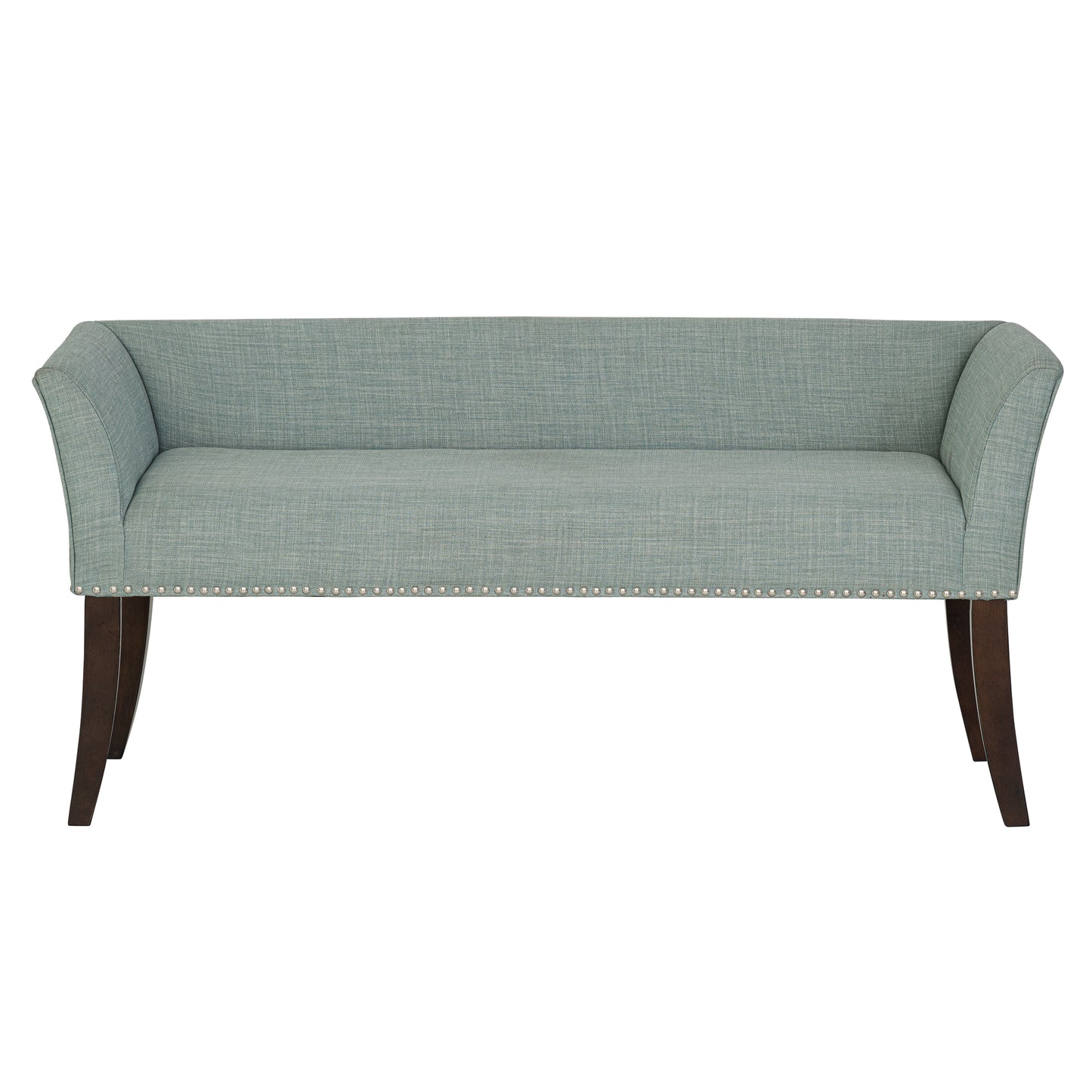 Madison Park 49.5" Upholstered Bench with Back & Wood Legs