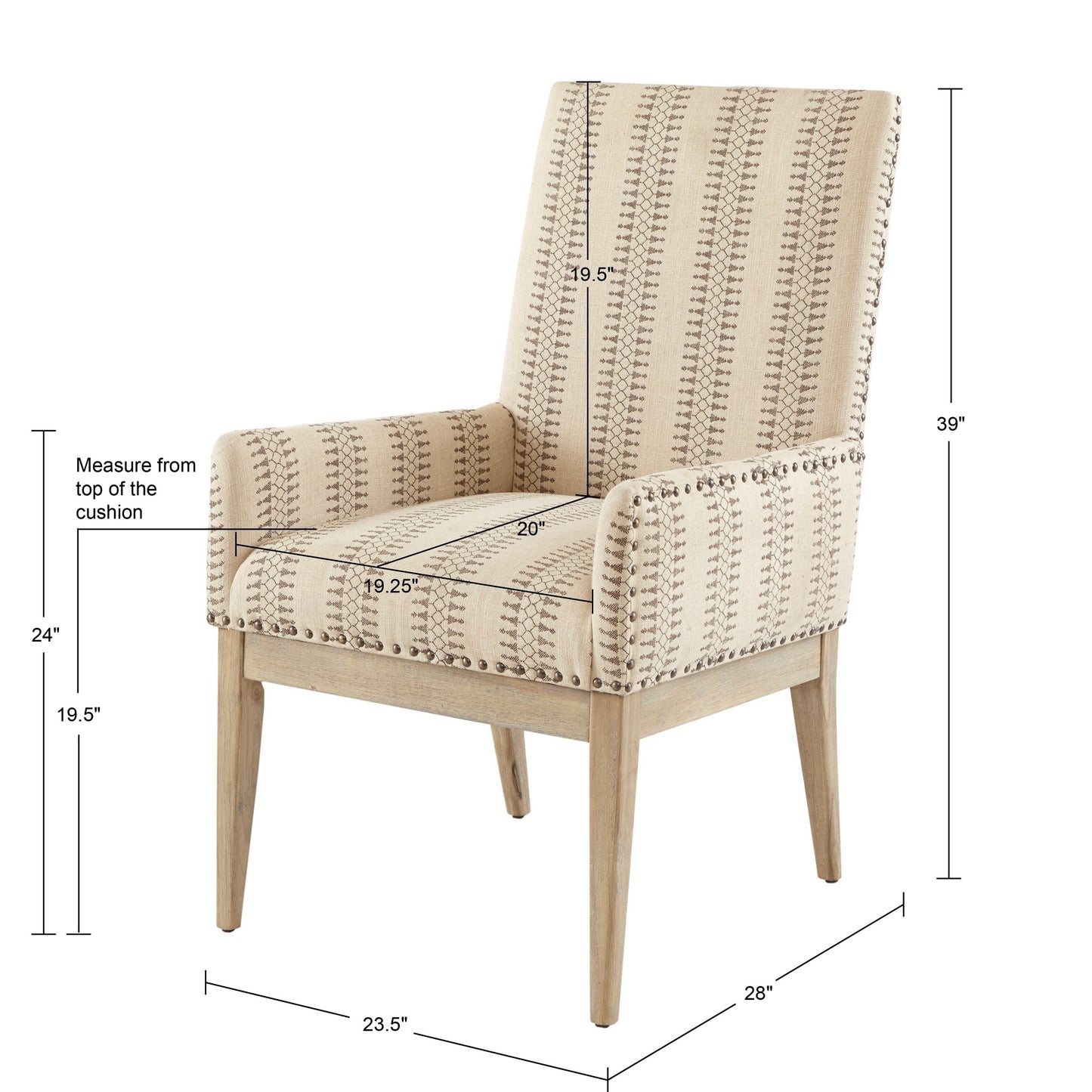 Madison Park High Back Dining Armchair (Set of 2)