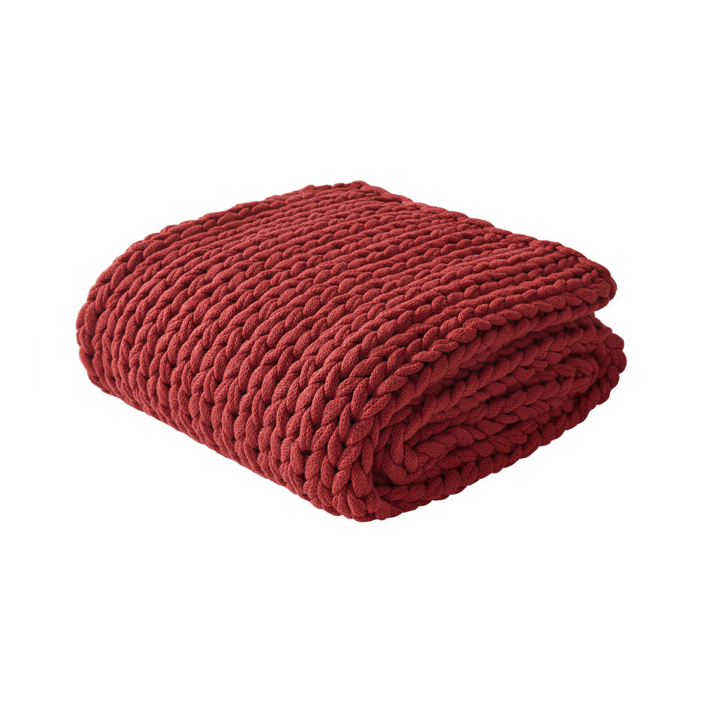 Madison Park Hand Made Chunky Double Knit Throw Blanket