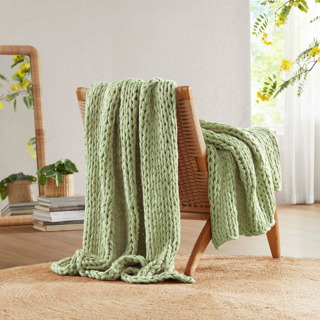 Madison Park Hand Made Chunky Double Knit Throw Blanket