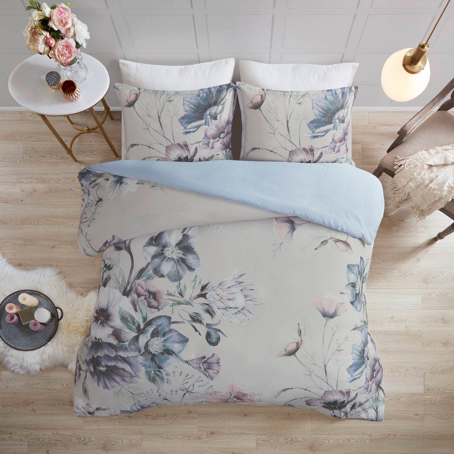 Madison Park 3 Piece Cotton Printed Duvet Cover Set