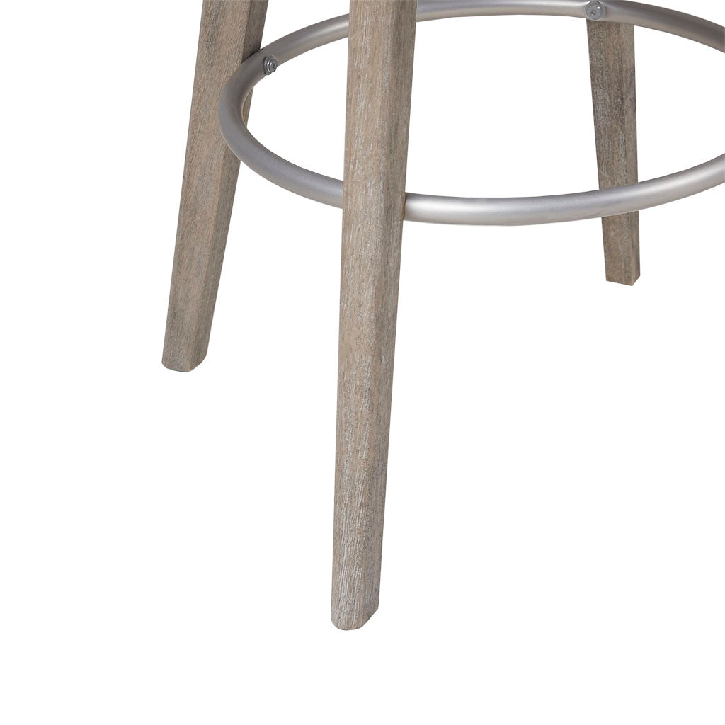Madison Park Pearce Swivel Upholstered Counter Stool with Solid Wood Legs & Metal Footrest