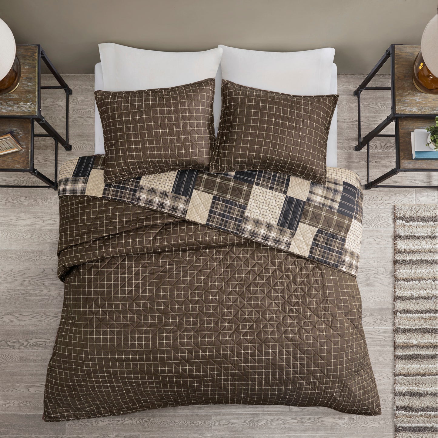 Madison Park 3 Piece Reversible Printed Quilt Set