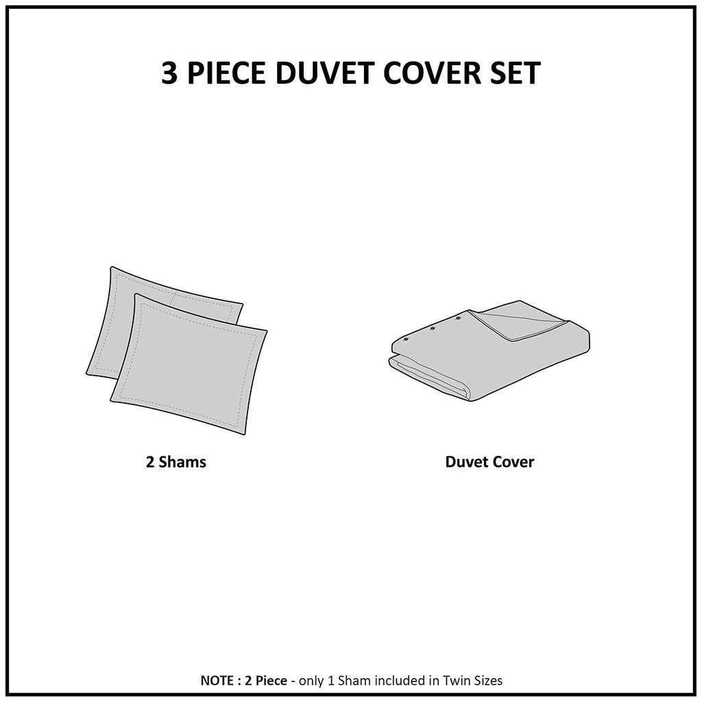 Madison Park 3 Piece Tufted Cotton Chenille Floral Duvet Cover Set