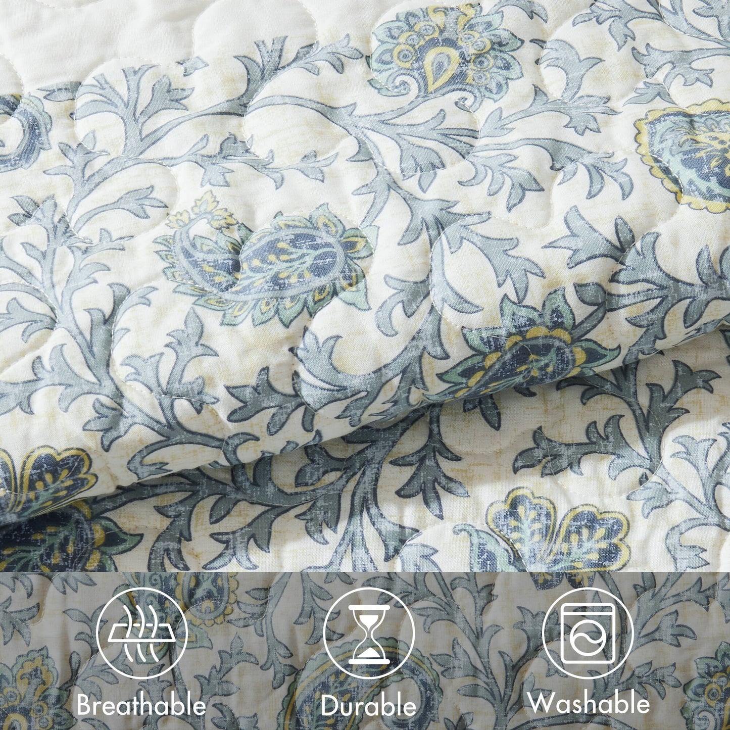 Madison Park 6 Piece Cotton Percale Quilt Set with Throw Pillows