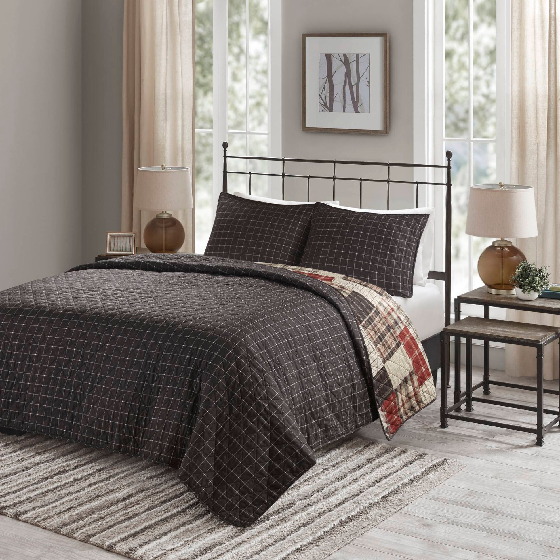 Madison Park 3 Piece Reversible Printed Quilt Set