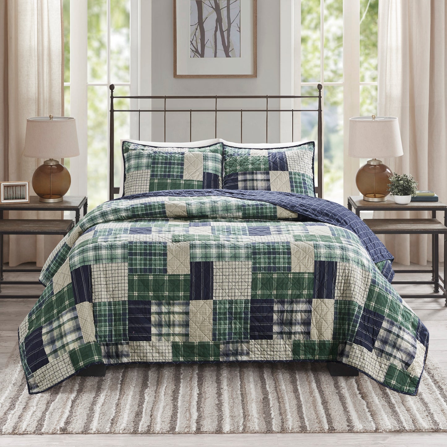 Madison Park 3 Piece Reversible Printed Quilt Set