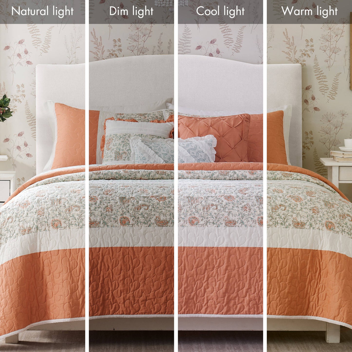 Madison Park 6 Piece Cotton Percale Quilt Set with Throw Pillows