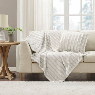 Madison Park Long Fur Throw
