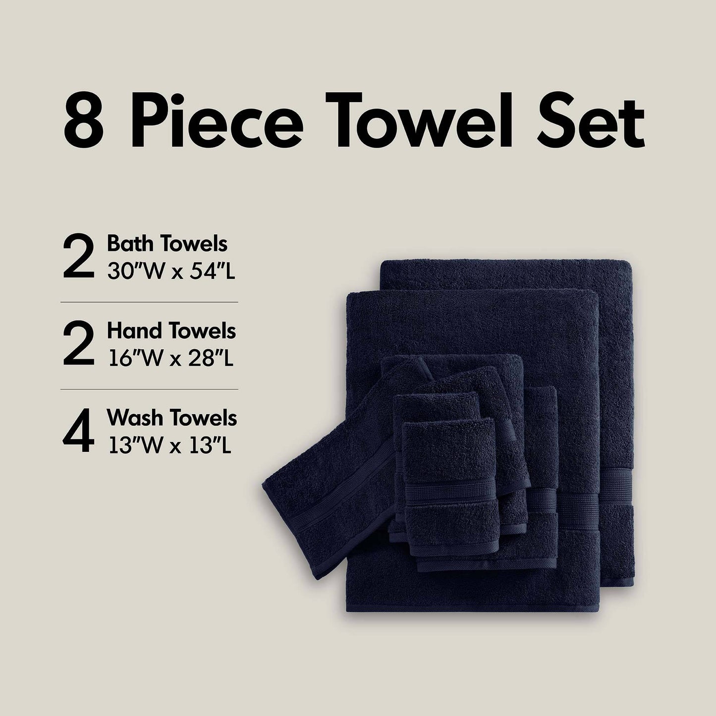 Madison Park Signature 800GSM Ultra-Soft 100% Cotton Absorbent Towel Set