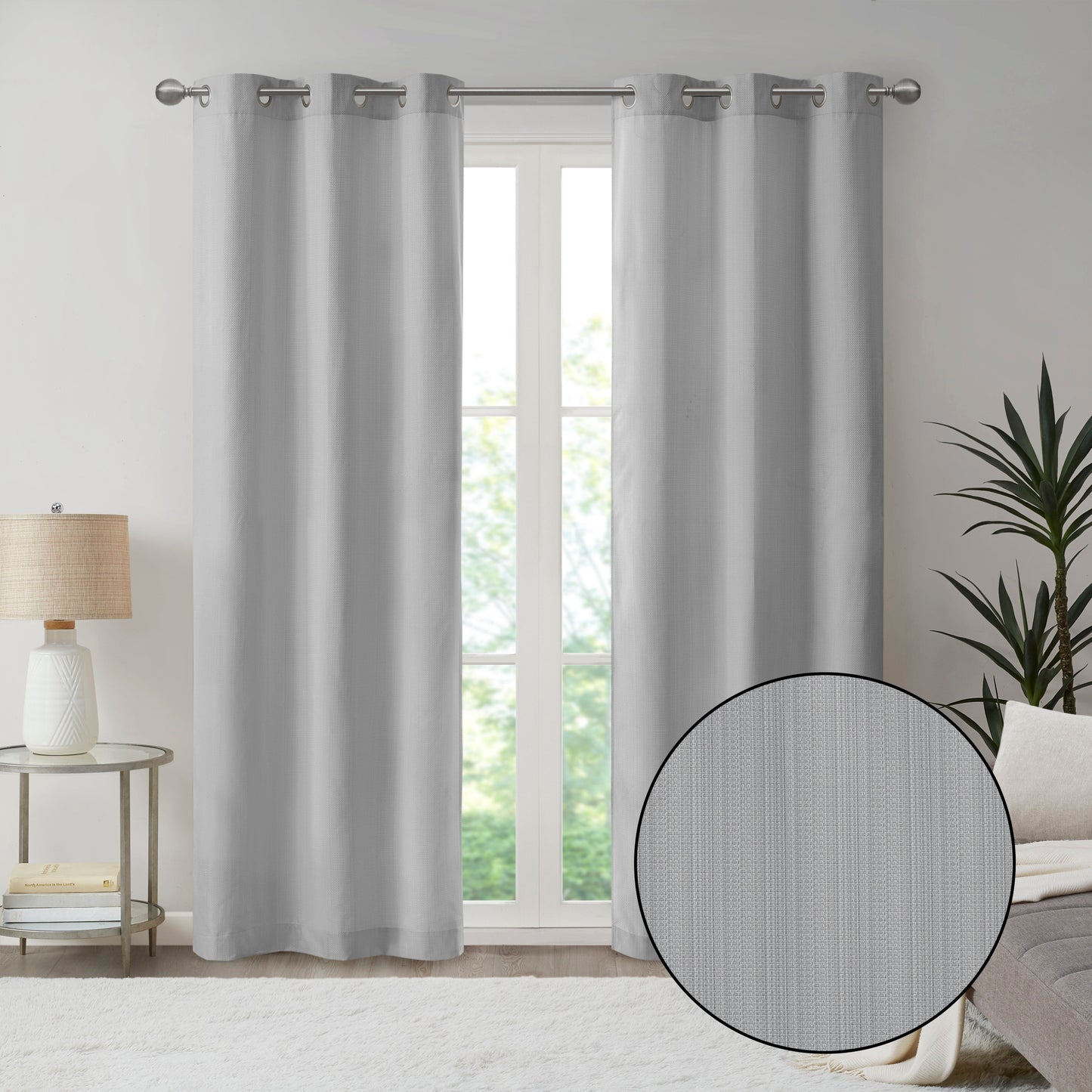 Madison Park Basketweave Room Darkening Curtain Panel Pair