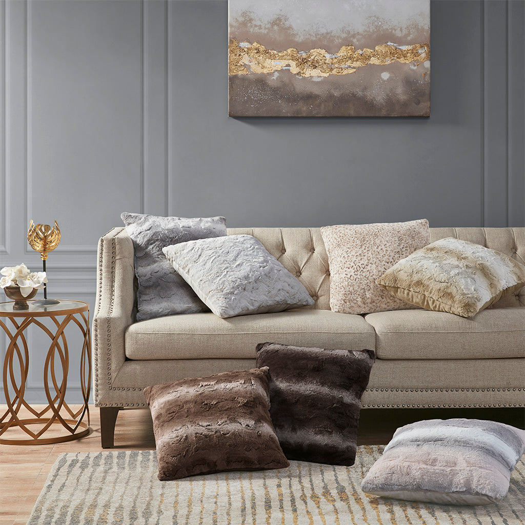 Zuri Faux Fur Square Pillow - Madison Park