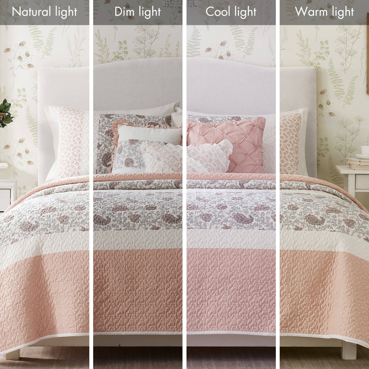 Madison Park 6 Piece Cotton Percale Quilt Set with Throw Pillows