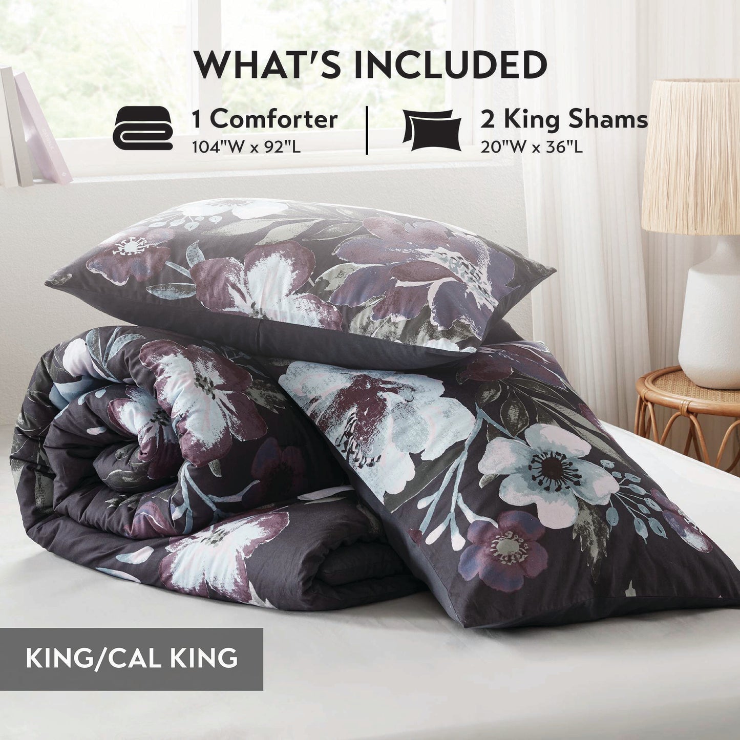 Madison Park 3 Piece Cotton Printed Comforter Set
