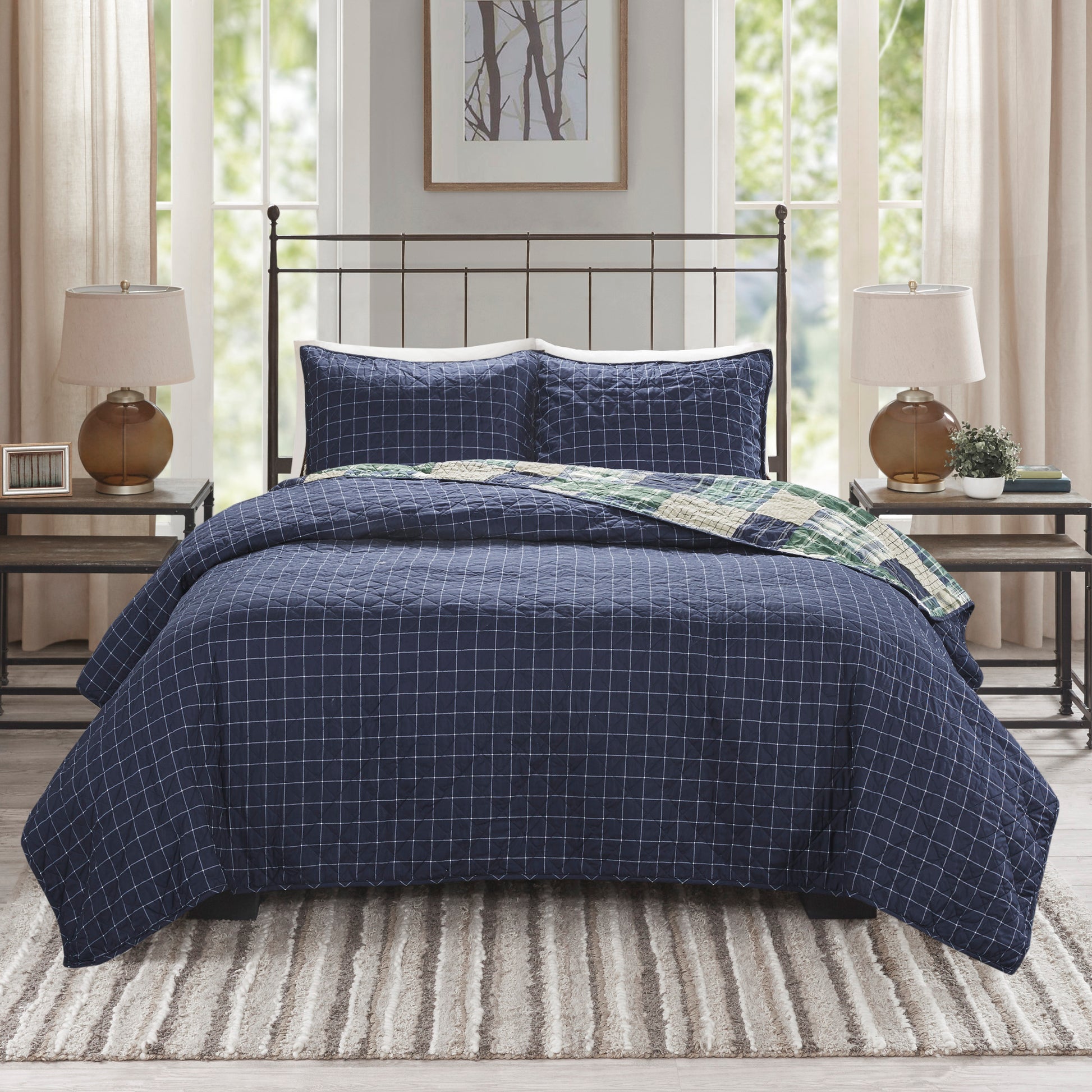 Madison Park 3 Piece Reversible Printed Quilt Set