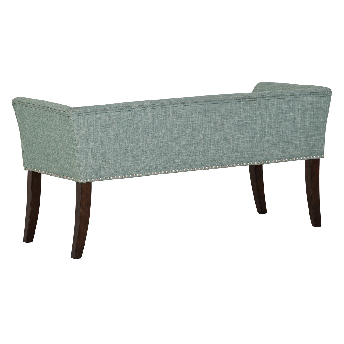 Madison Park 49.5" Upholstered Bench with Back & Wood Legs
