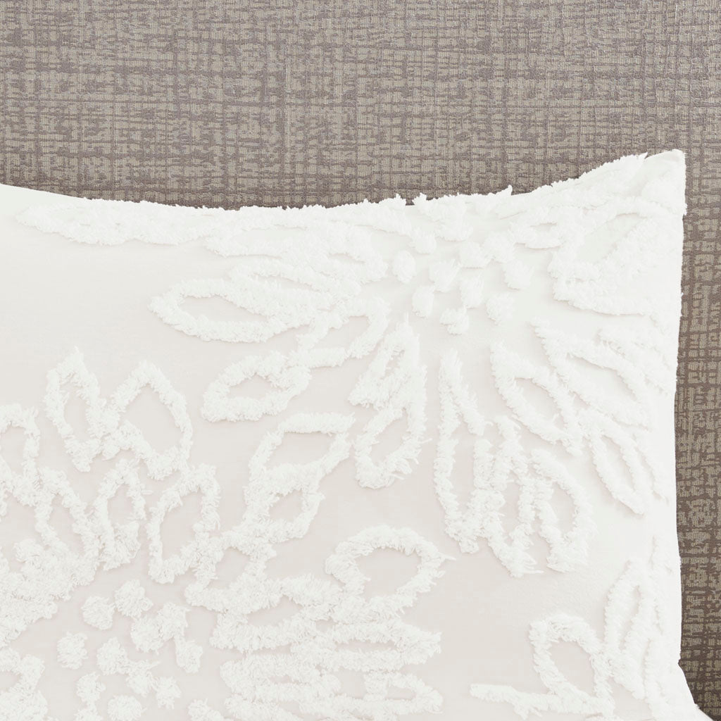 Madison Park 3 Piece Tufted Cotton Chenille Floral Duvet Cover Set