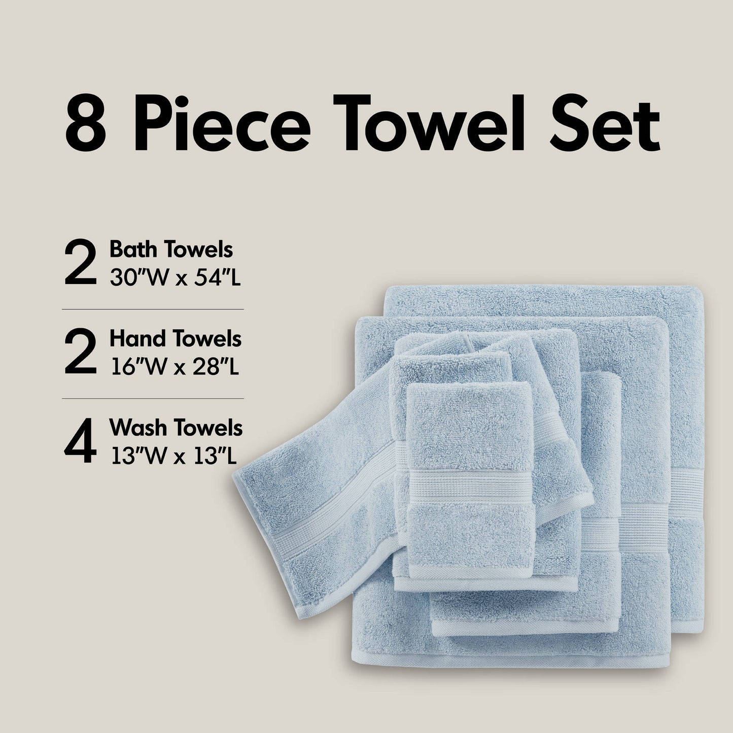 Madison Park Signature 800GSM Ultra-Soft 100% Cotton Absorbent Towel Set