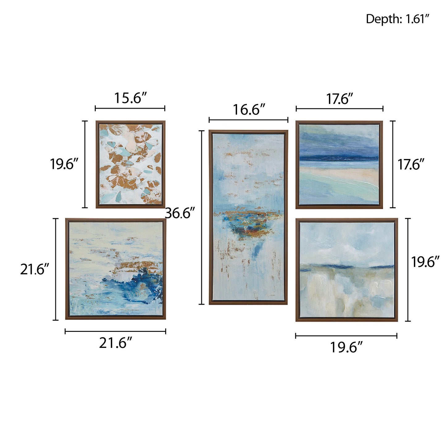 Madison Park 5-piece Gallery Framed Canvas Wall Art Set