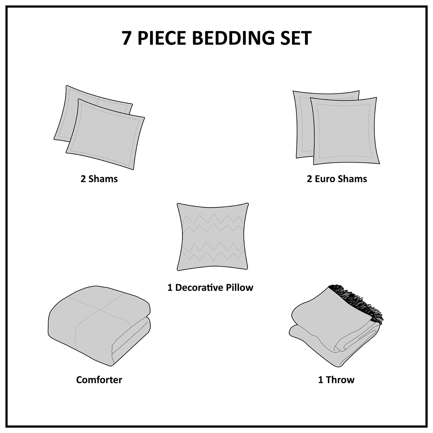 Madison Park 7 Piece Printed Seersucker Comforter Set with Throw Blanket