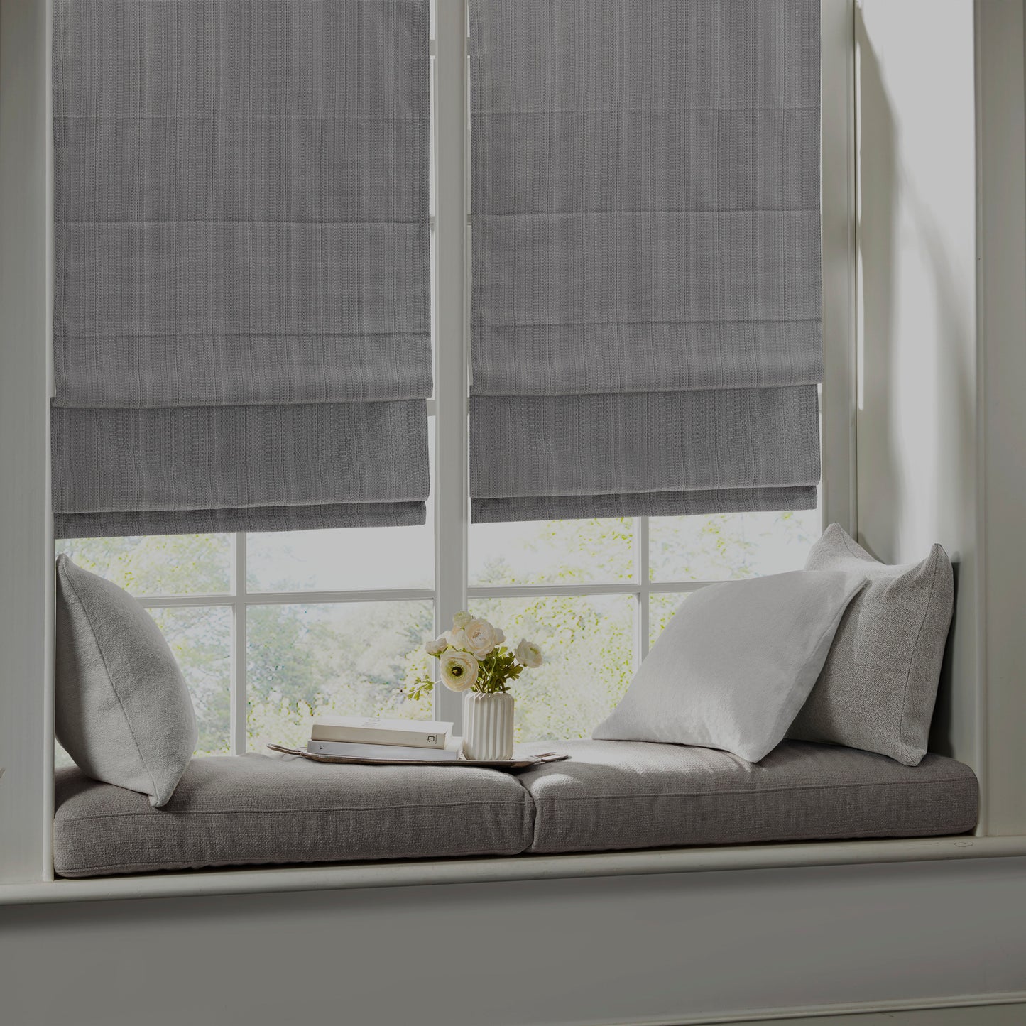 Madison Park Basketweave Total Blackout Roman Shade