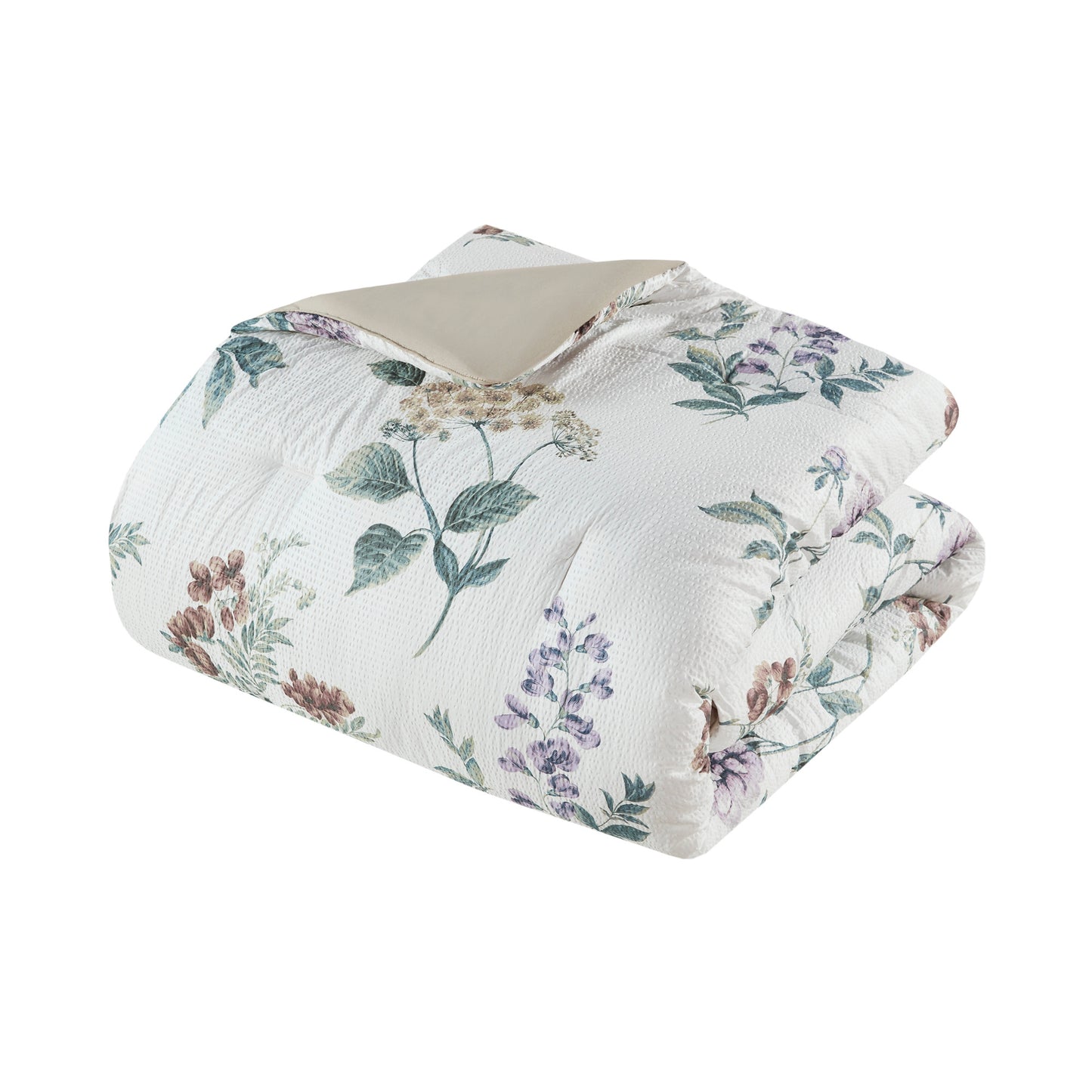 Madison Park 7 Piece Printed Seersucker Comforter Set with Throw Blanket