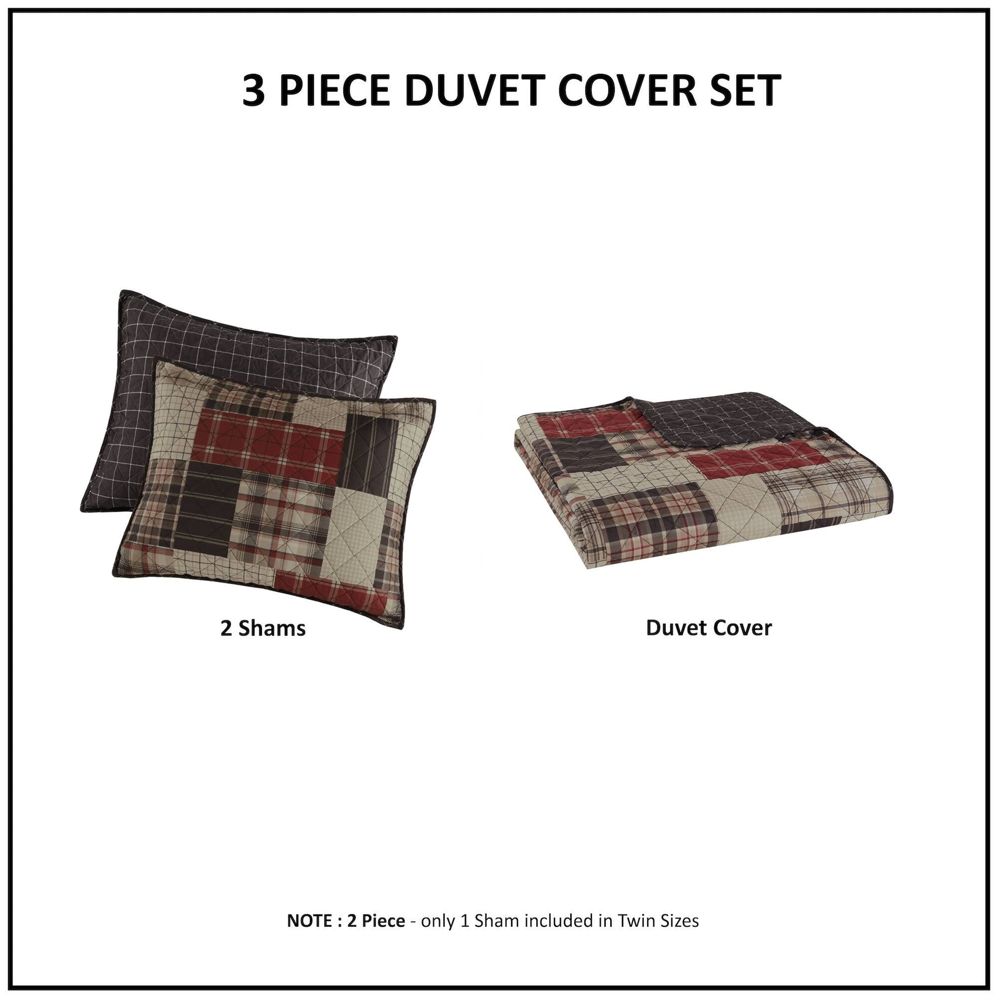 Madison Park 3 Piece Reversible Printed Quilt Set
