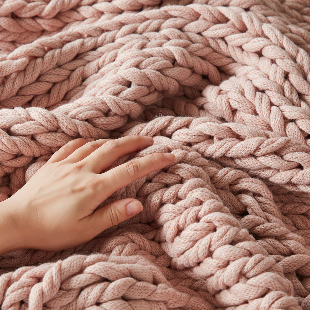 Madison Park Hand Made Chunky Double Knit Throw Blanket