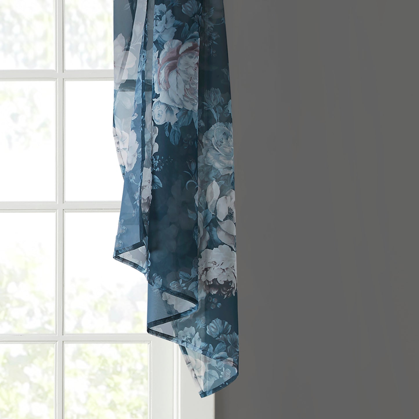 Madison Park Printed Floral Voile Sheer Scarf