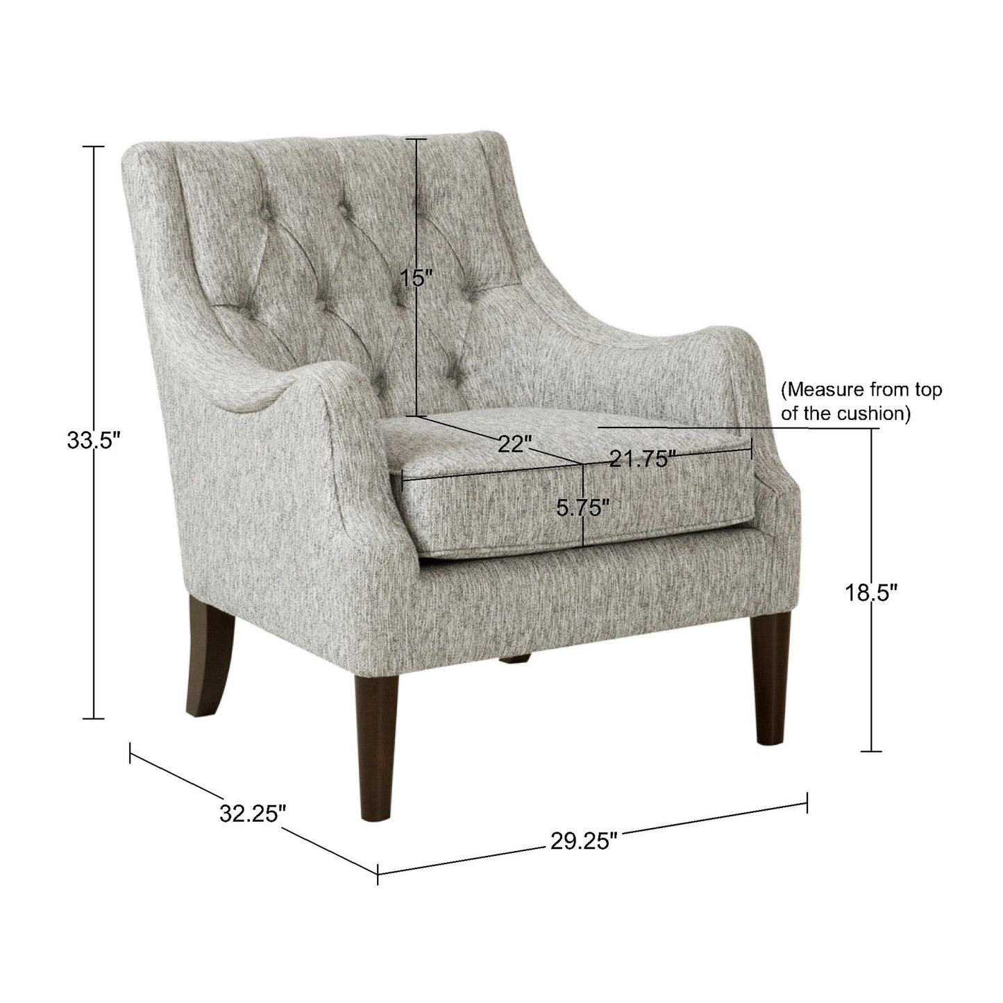 Madison Park Button Tufted Accent Chair