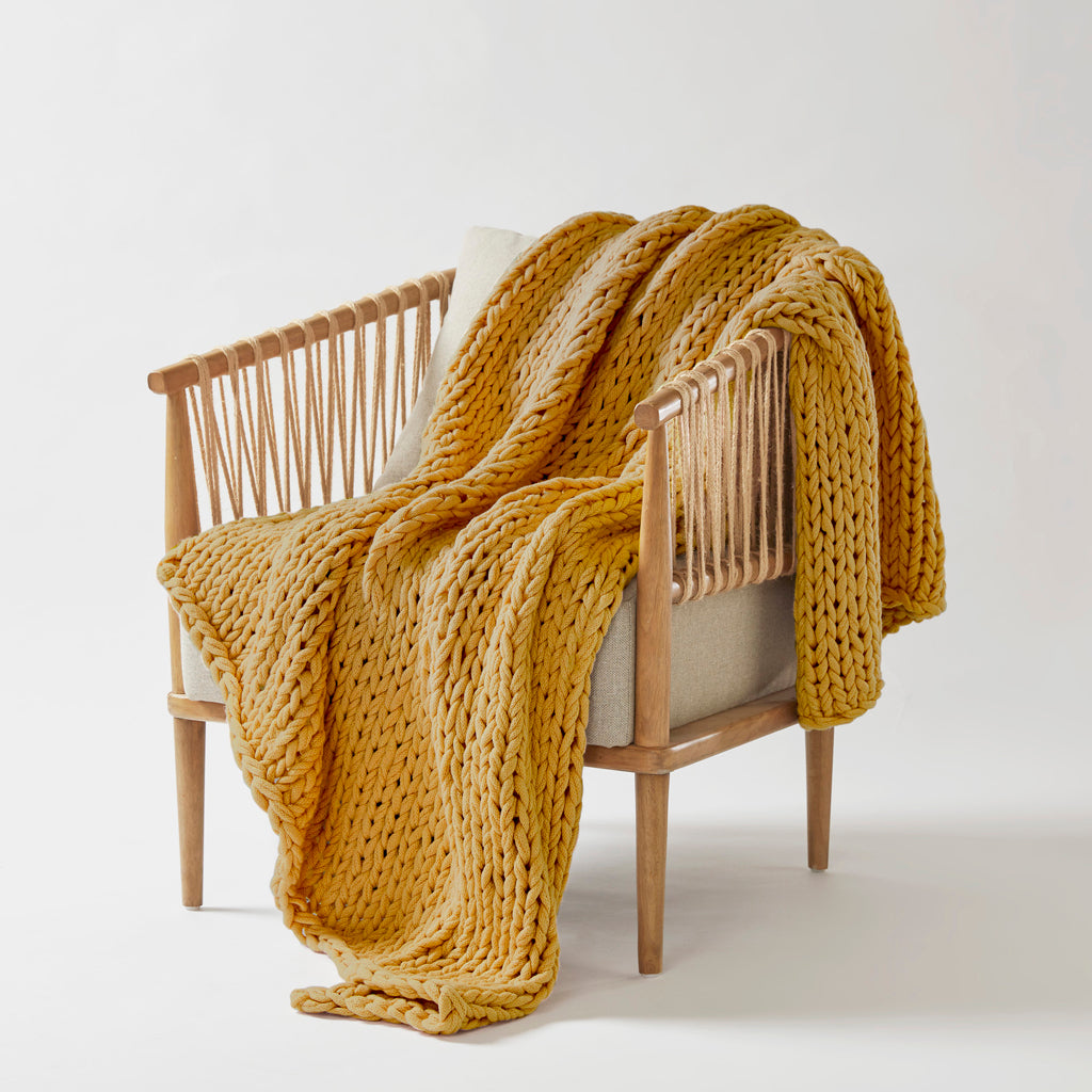 Madison Park Hand Made Chunky Double Knit Throw Blanket