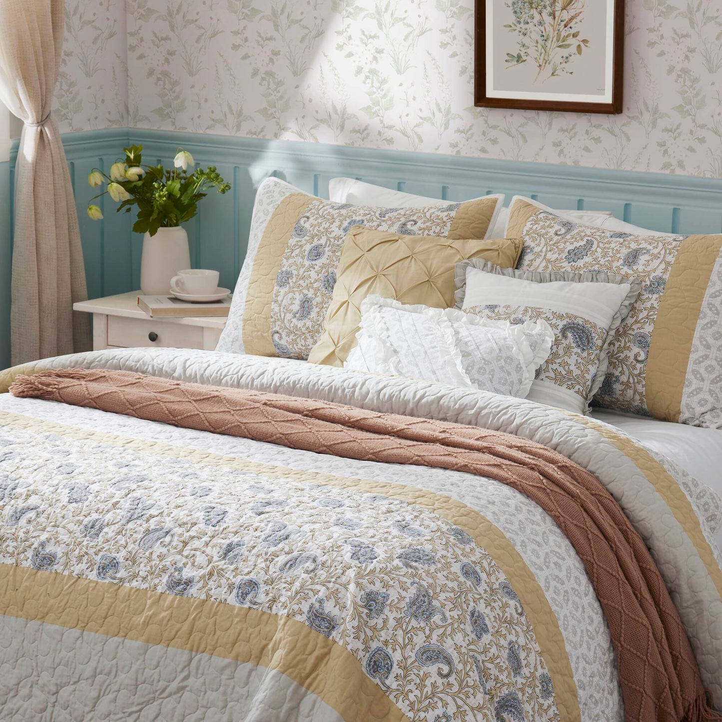 Madison Park 6 Piece Cotton Percale Quilt Set with Throw Pillows