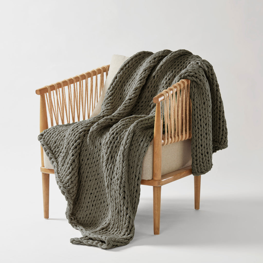 Madison Park Hand Made Chunky Double Knit Throw Blanket