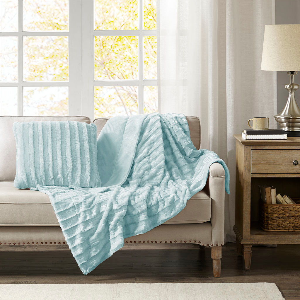 Madison Park Faux Fur Square Pillow