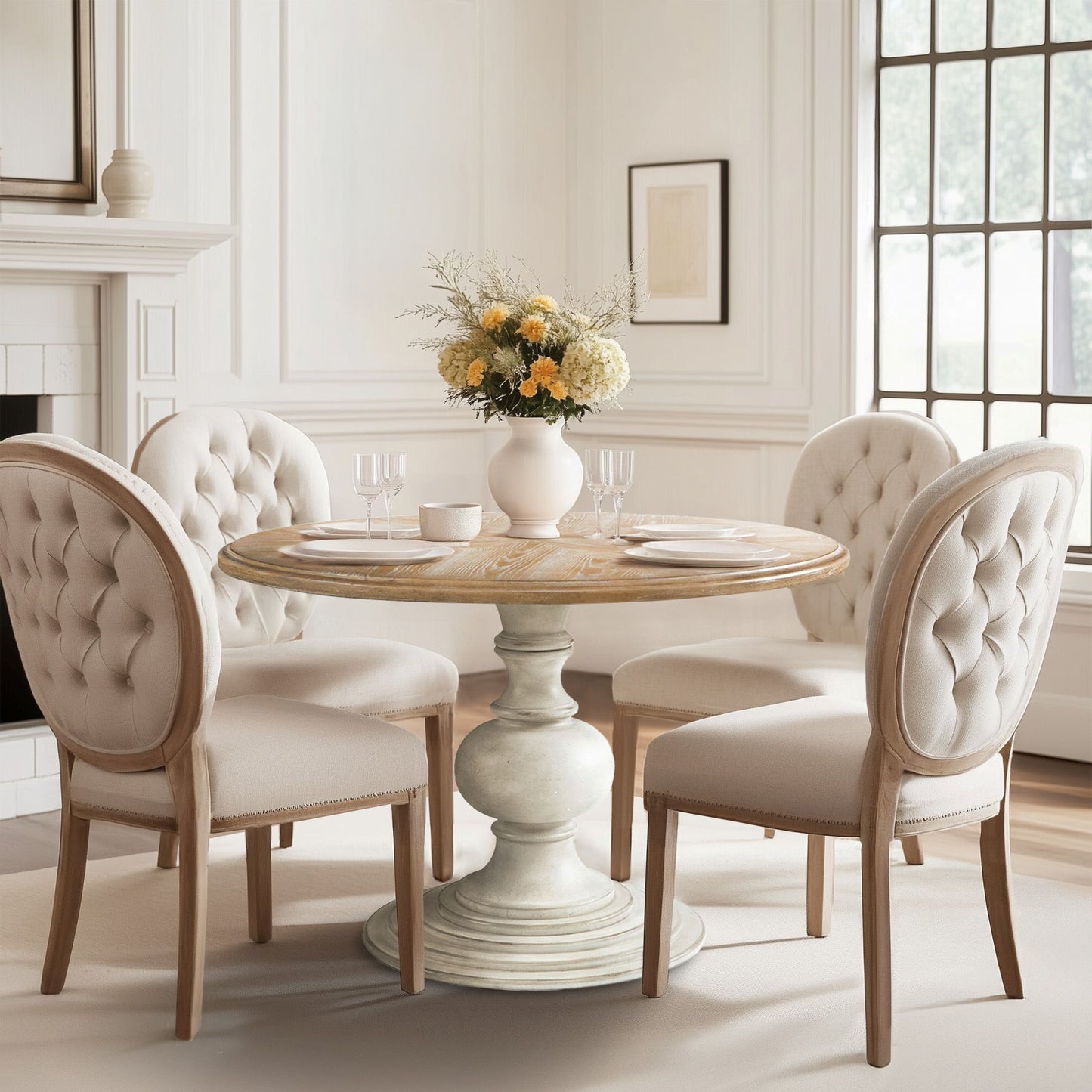 Madison Park 46" Round Pedestal Dining Table