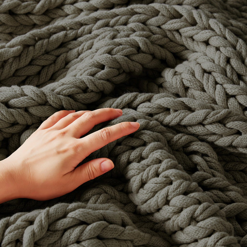 Madison Park Hand Made Chunky Double Knit Throw Blanket