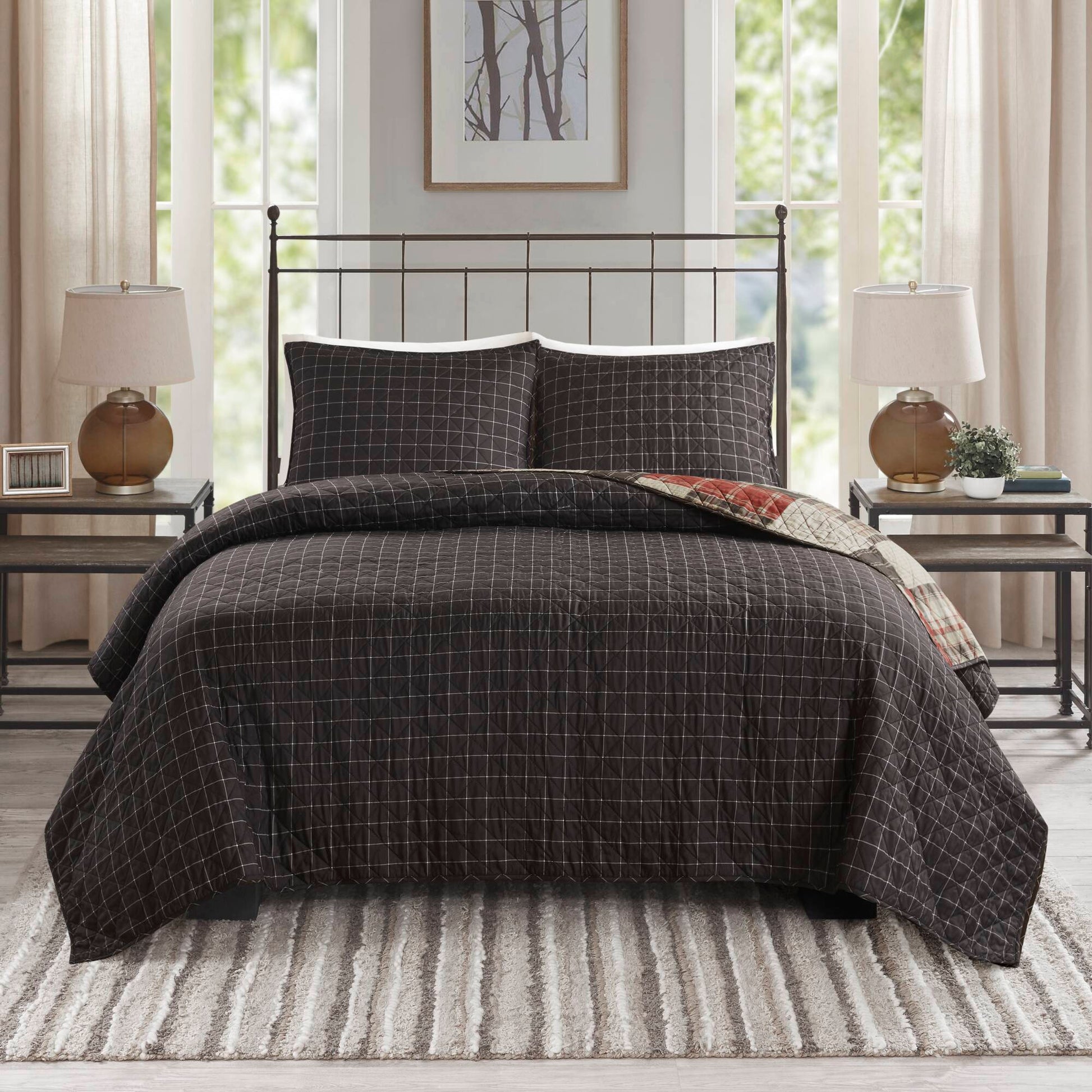 Madison Park 3 Piece Reversible Printed Quilt Set
