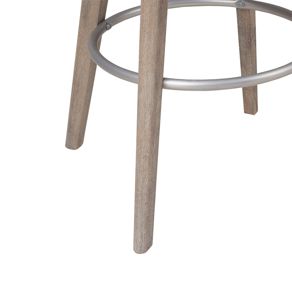 Madison Park Pearce Swivel Upholstered Counter Stool with Solid Wood Legs & Metal Footrest