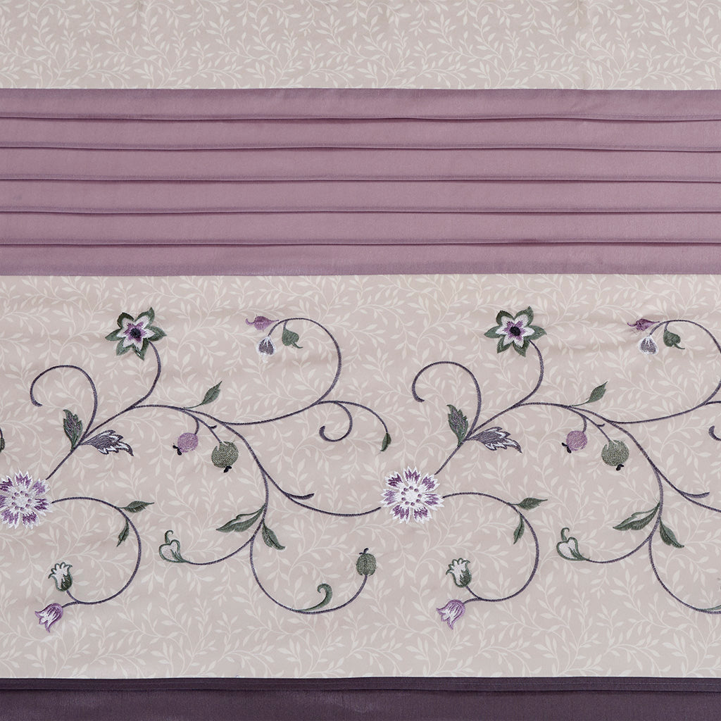 Madison Park Faux Silk Embroidered Floral Shower Curtain