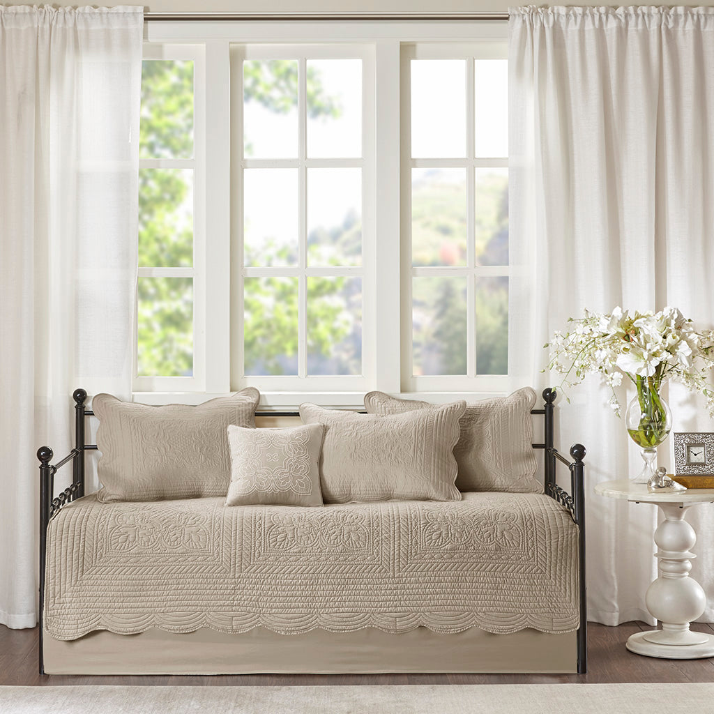 Madison Park 6 Piece Reversible Scalloped Edge Daybed Cover Set