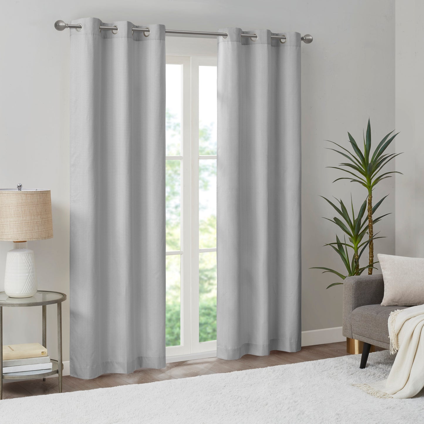 Madison Park Basketweave Room Darkening Curtain Panel Pair