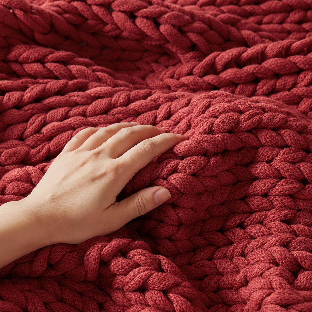 Madison Park Hand Made Chunky Double Knit Throw Blanket